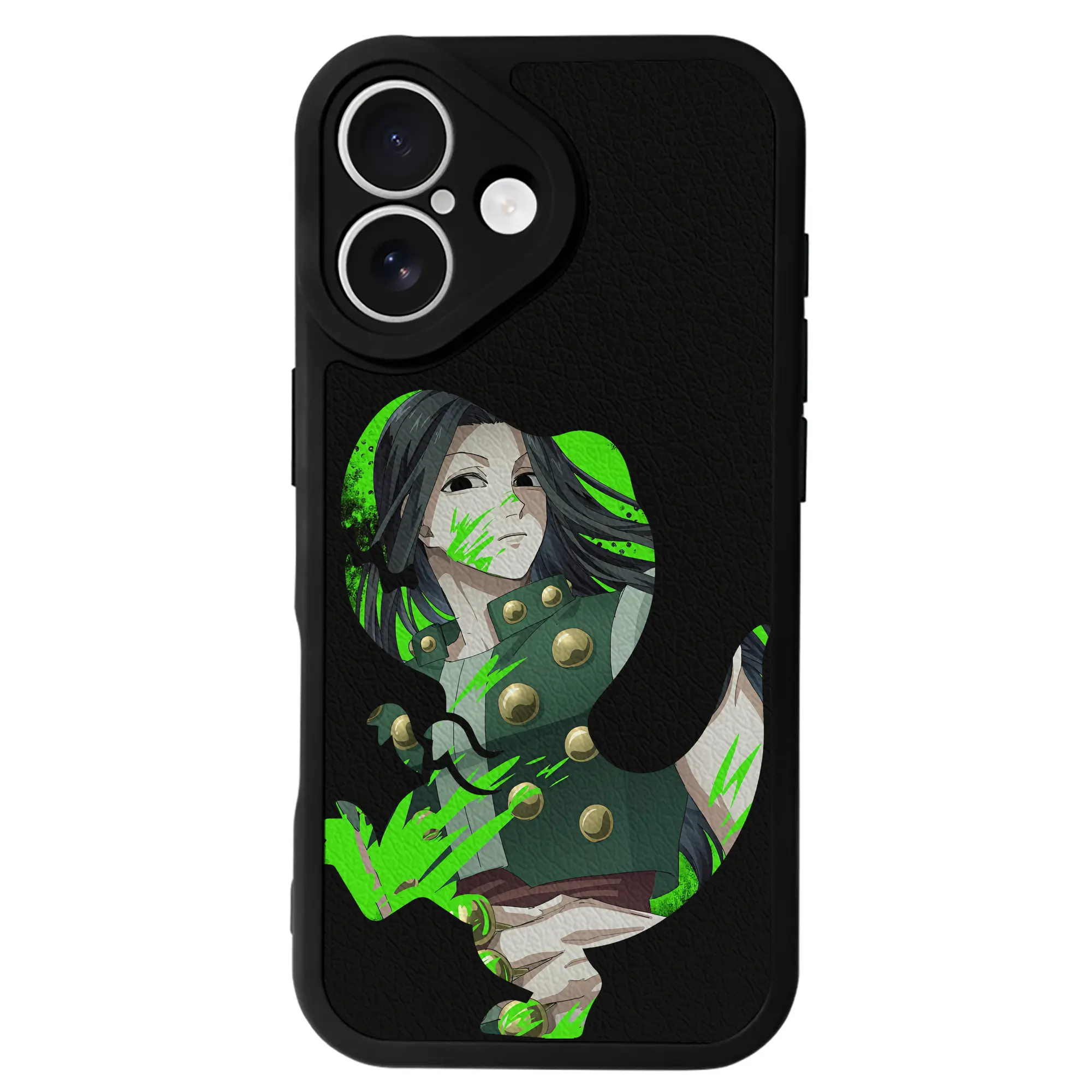 ハンター×ハンター グッズ イルミ＝ゾルディック - IPhone 16シリーズ対応 ・ シリコンスマホケース ・ レザー調 ・ 高精度フィット ・ 耐衝撃 ・ ワイヤレス充電対応 ・ 精密カット